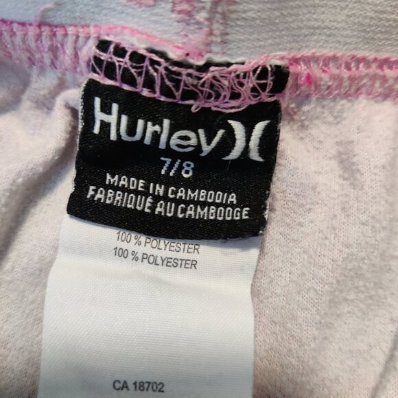 Hurley Girls Pajama Bottom Size 7 / 8 Pink Plaid Sleepwear Barbiecore Comfy - Picture 3 of 4